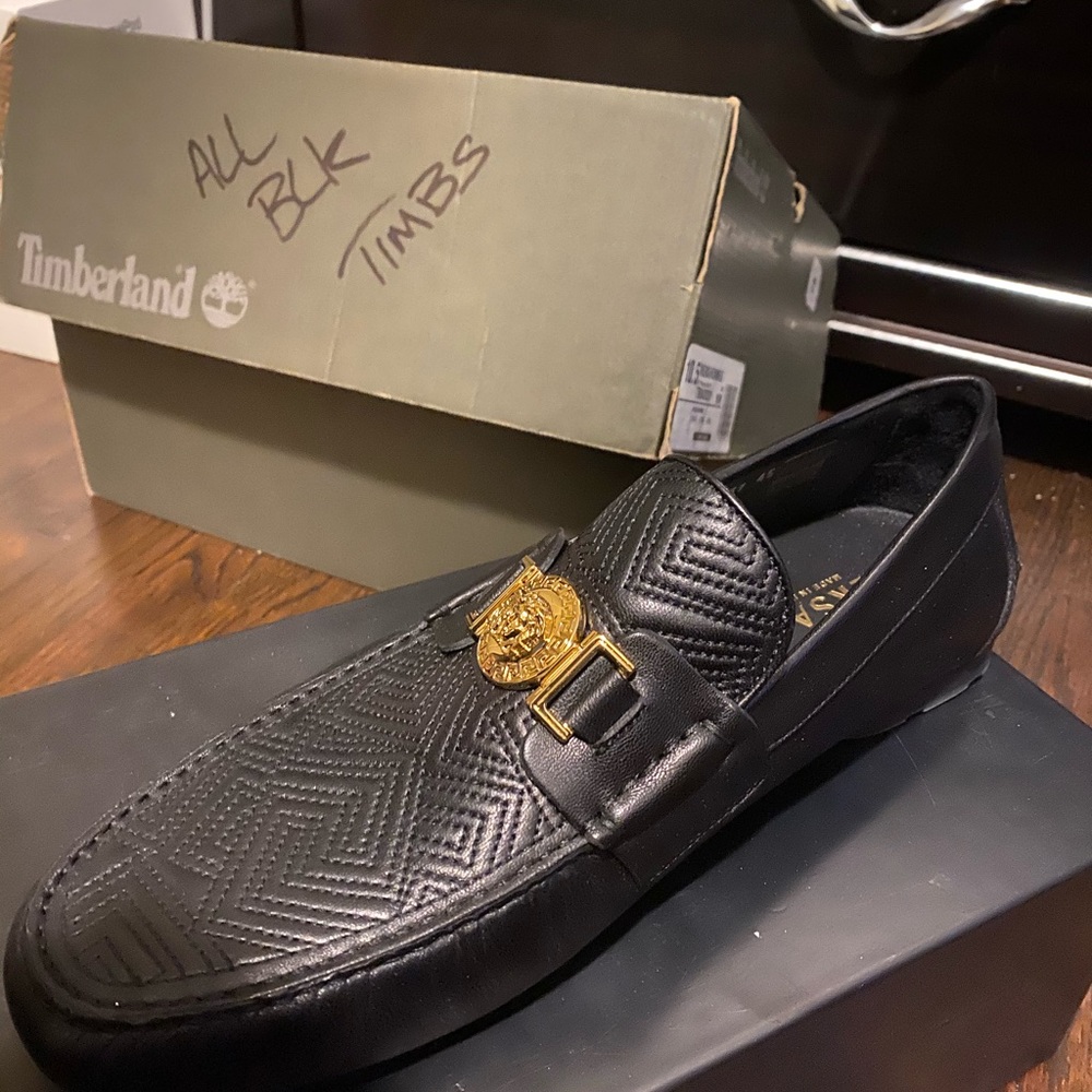 Versace Mens Shoes Black/Gold